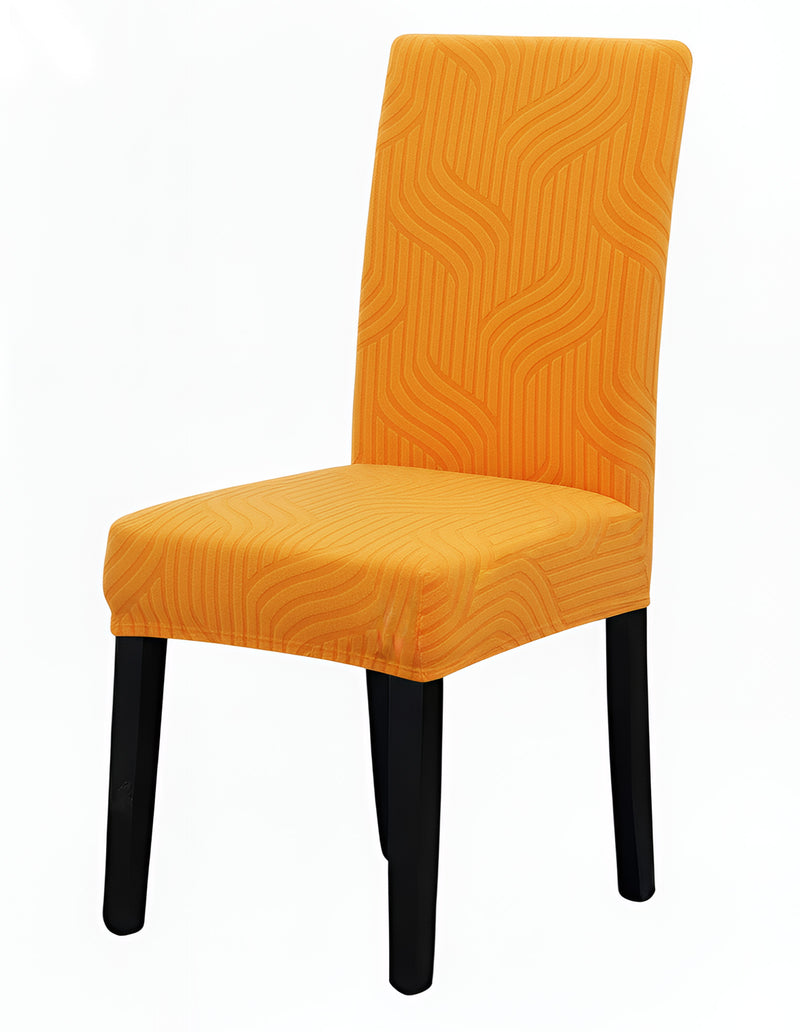 Anyseat Orange Linear Knitted Chair Cover – Elastic Anti‑Dirt Design for Dining, Kitchen, Wedding, Hotel & Banquet Use