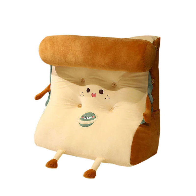 Anyseat Seat Cushion Cute Face Toast Bread Wedge Stuffed Plush Cartoon Back Support Pillow Home Decor