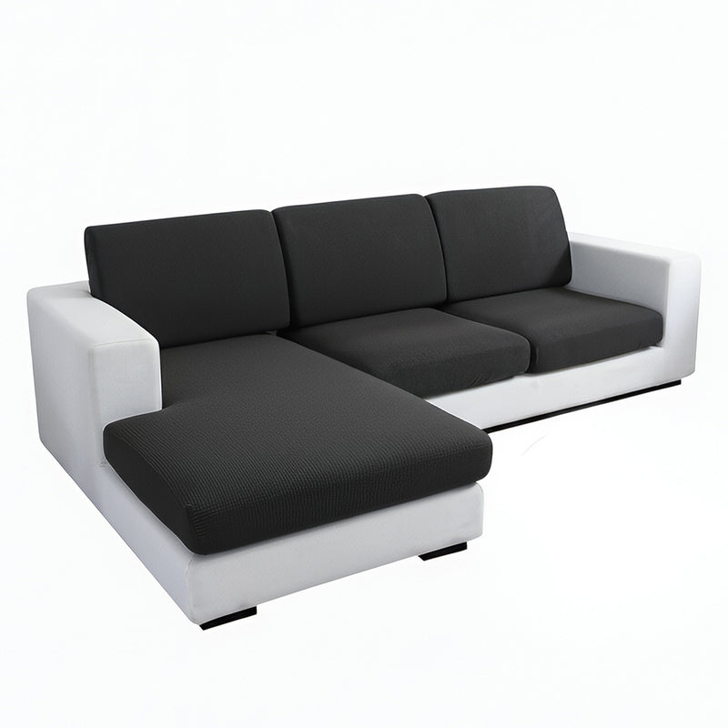 Anyhouz Sofa Cover – Black Polyester, Thick Stretchable, 1Pc Living Room Chair