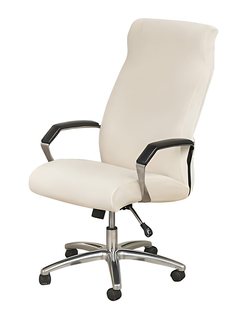 Anyseat Ivory Velvet Office Chair Cover – Zippered Stretchable High‑Back Slipcover Protector