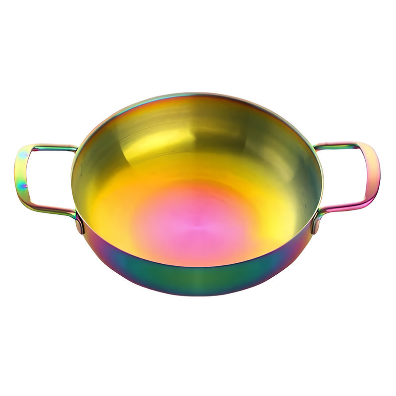 Anygleam Stock Pot Rainbow no.0-S Stainless Steel HotPot Without Lid Single-Layer Cooking Soup Noodle Sea Food Home Kitchen Restaurant Tools
