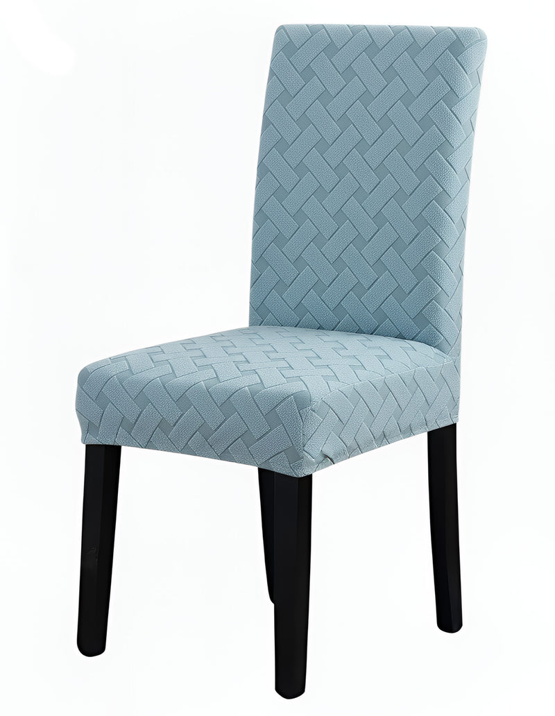 Anyseat Light Blue Knitted Chair Cover – Elastic Anti‑Dirt Design for Dining, Kitchen, Wedding, Hotel & Banquet Use