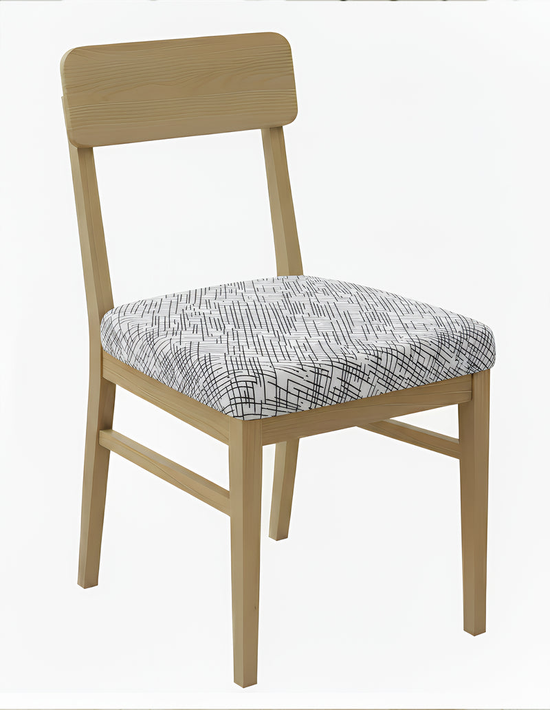 Anyseat Grey Random Lines Stretch Print Chair Cover – Stretch Washable Removable Seat Cover for Dining & Kitchen
