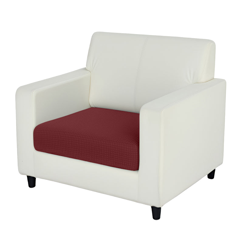 Anyhouz Sofa Cover – Wine Red Polyester, Thick Stretchable, 1Pc Living Room Chair