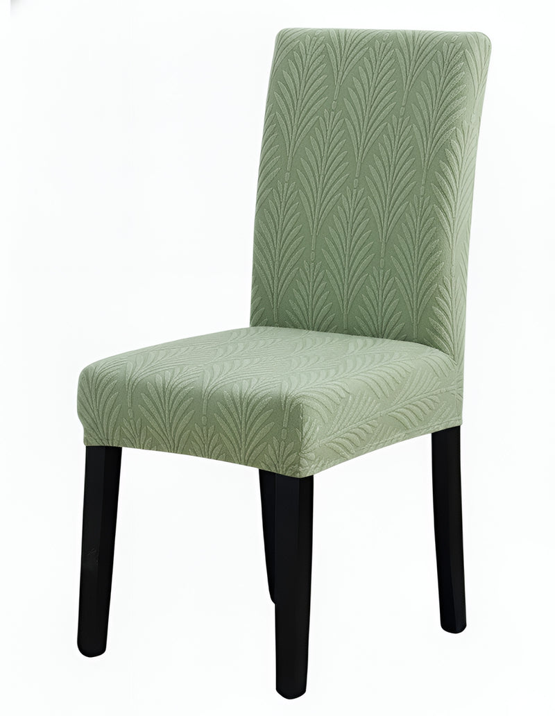 Anyseat Light Green Series Leaf Lines Design Chair Cover – Elastic Anti‑Dirt Design for Dining, Kitchen, Wedding, Hotel & Banquet Use