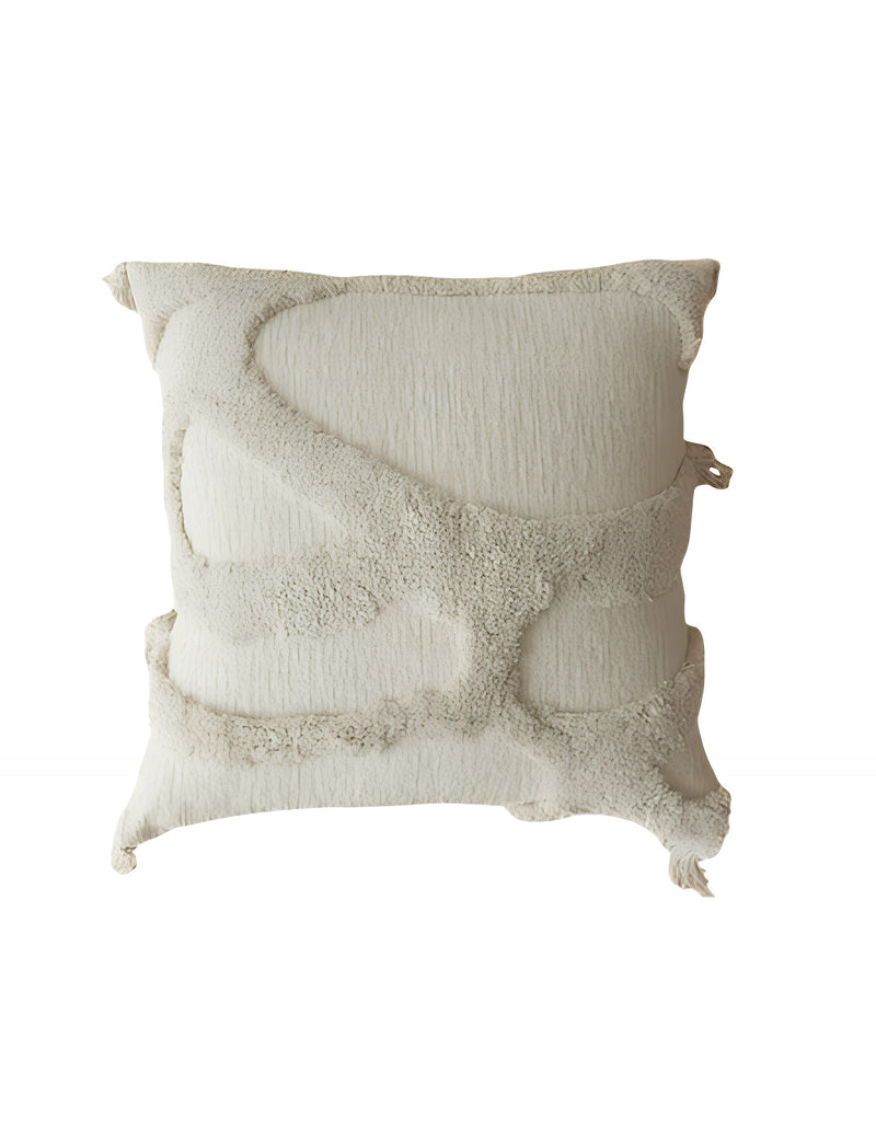 Anypillow Beige Tufted Embroidered Pillowcase Decorative Cushion Cover