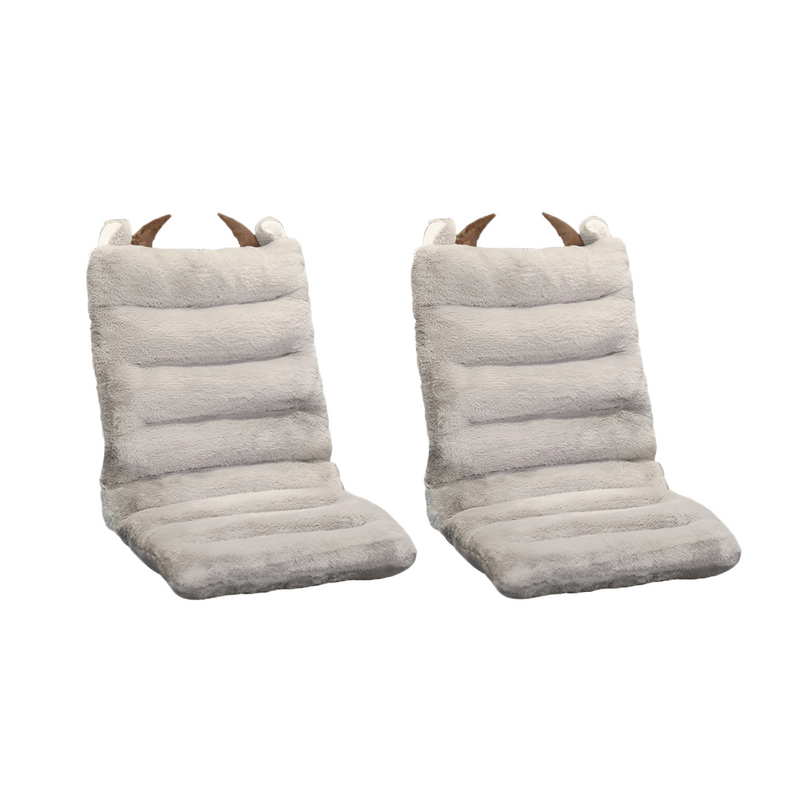 Anypillow Seat Cushion 2PC Grey One Piece Siamese Office Sedentary Butt Mat Back Waist Chair Support Home Decor With Buffalo Ears