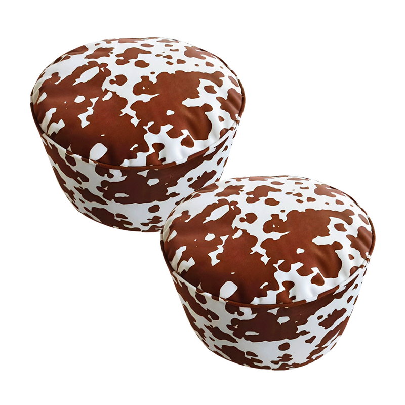 Anypillow 2PC 48x35cm Round Soft Pouffe Seat Cushion Elegant Home Accent Decor Stylish Footstool
