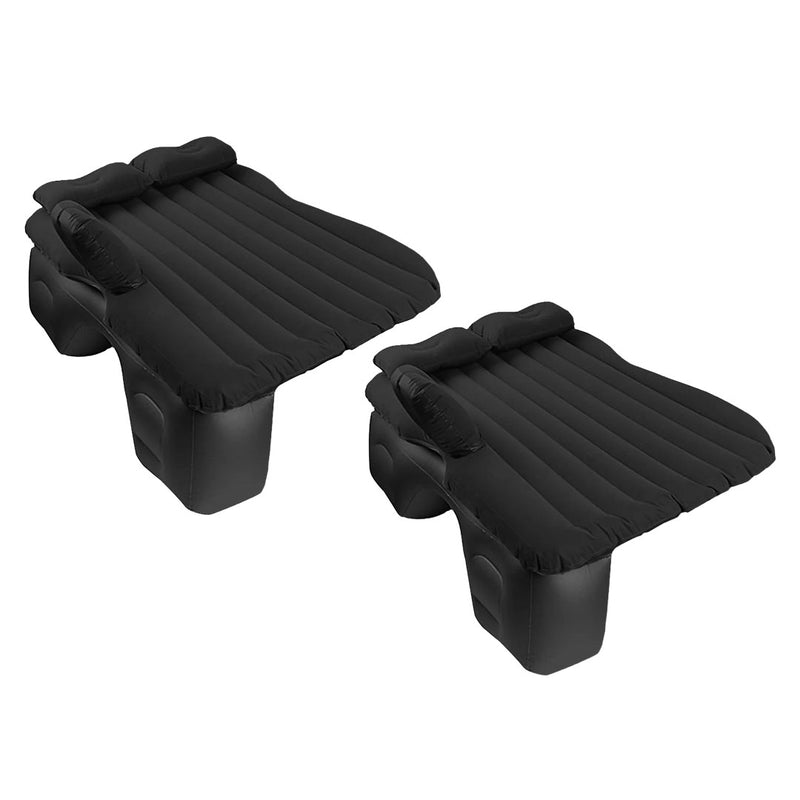 Inflatable Car Mattress 2PC Black Stripe Portable Camping Rest Air Bed Travel Compact Sleeping Kit Essentials