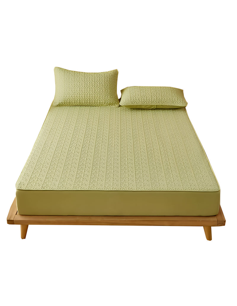 Anycozy Mattress Cover Green 180x200cm Pure Cotton Soft Quilted Bed Sheet Anti-bacterial Protector Cover