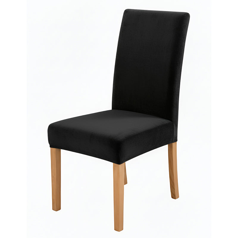 Anyseat Black Velvet Dining Chair Cover – Plush Stretchable Slipcover for Kitchen & Dining Room Chairs