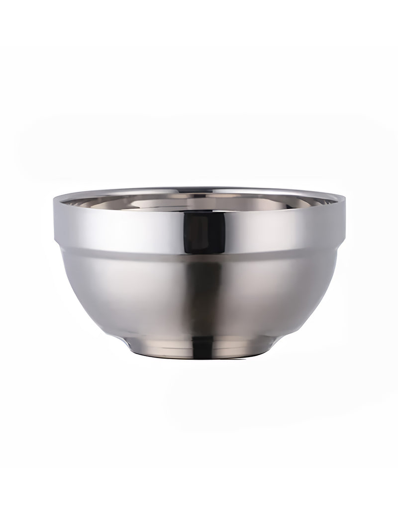 Anygleam Silver Rice Bowls – 5Pcs Big Stainless Steel, Single-Layer Anti-Scalding Cooking Utensils