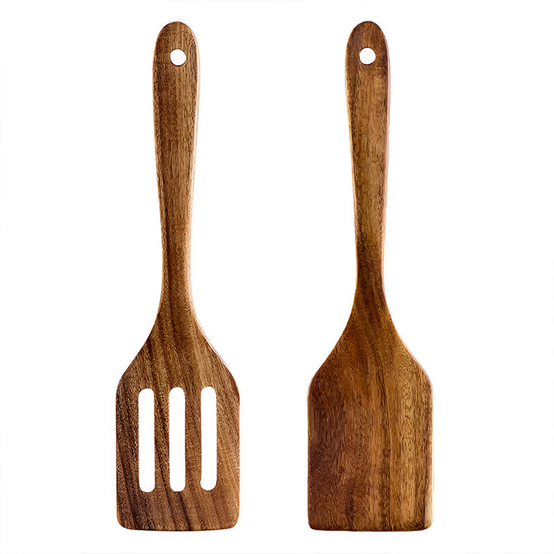 Anygleam Wood 2pcs Kitchen Spatula Food Kitchen Tableware