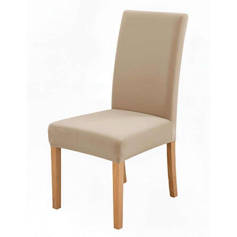 Anyseat Beige Velvet Dining Chair Cover – Plush Stretchable Slipcover for Kitchen & Dining Room Chairs