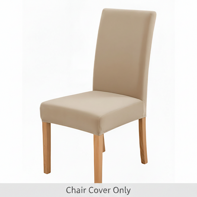 Anyseat Beige Velvet Dining Chair Cover – Plush Stretchable Slipcover for Kitchen & Dining Room Chairs