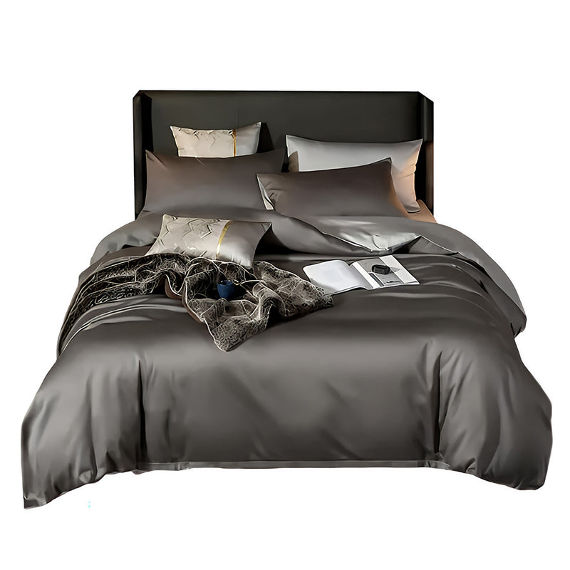 Anycozy Bed Sheet Deep Grey Light Grey Ultra Soft Luxury Egyptian Cotton Bedding Cover King Size 6 Pcs Bed Set