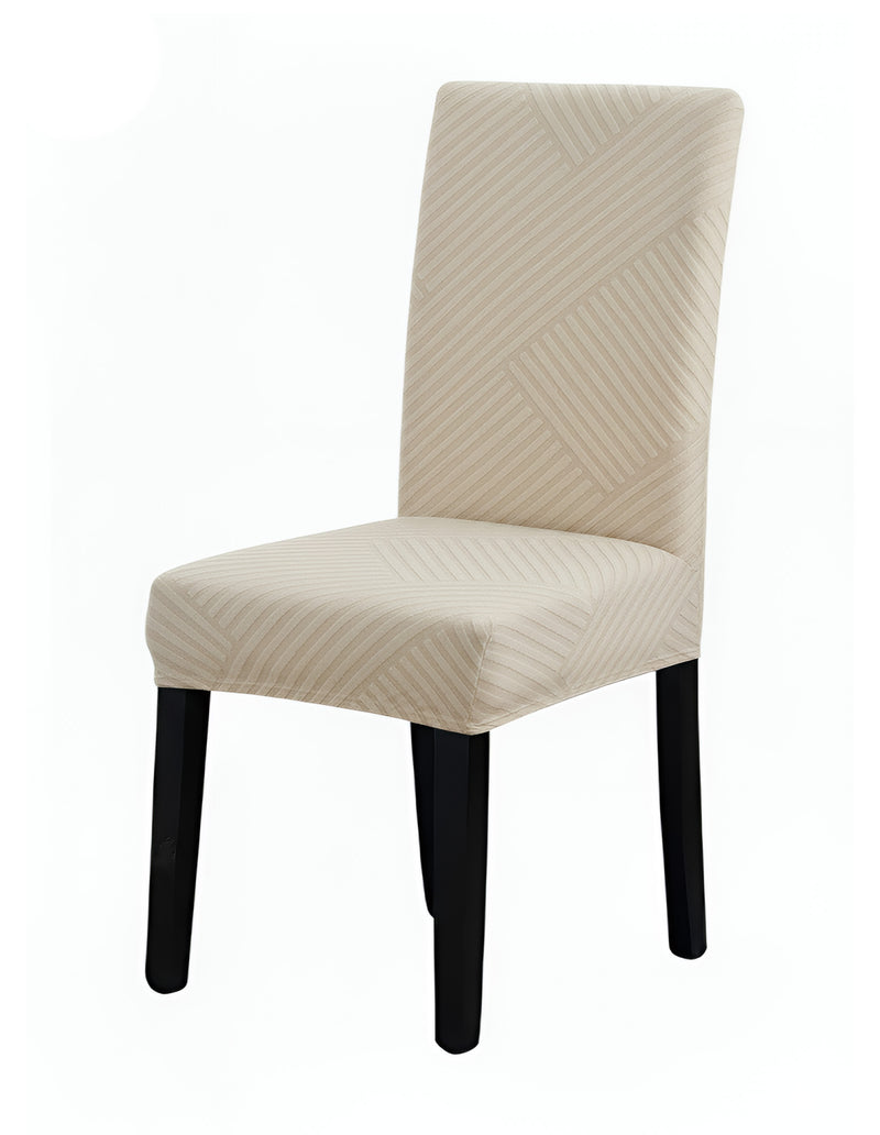 Anyseat Beige Knitted Chair Cover – Elastic Anti‑Dirt Design for Dining, Kitchen, Wedding, Hotel & Banquet Use
