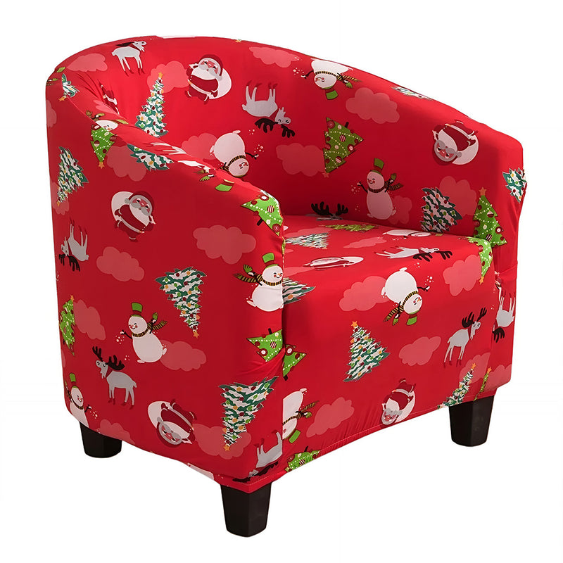 Anyseat Christmas Red Chair Cover – Dustproof Tub Slipcover for Home Décor