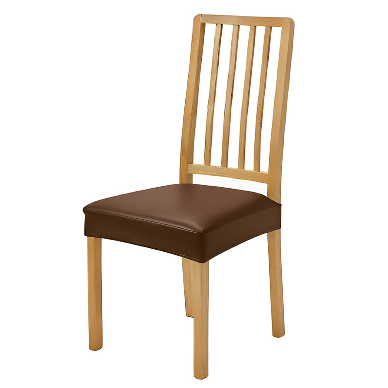 Anyseat Coffee PU Leather Chair Cover – Slipcover for Dining, Kitchen, Hotel, Banquet & Living Room Chairs
