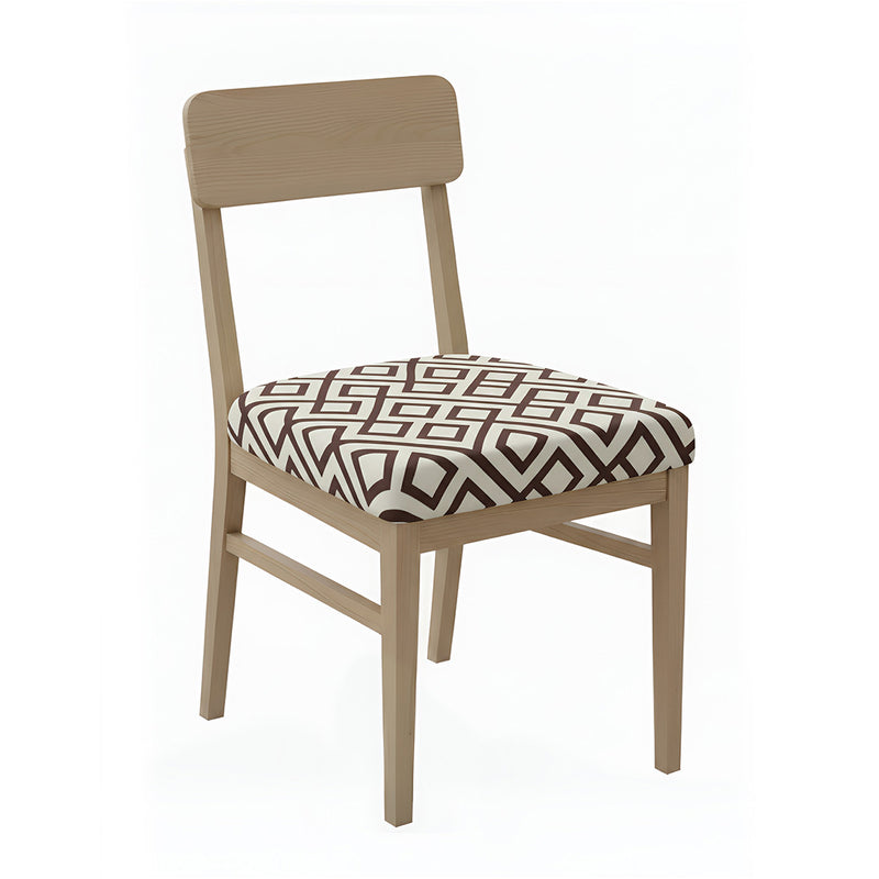 Anyseat Brown and Light Beige Print Chair Cover – Stretch Washable Removable Seat Cover for Dining & Kitchen