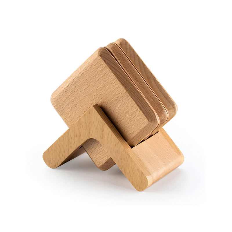 Anygleam Natural 6pcs Wooden Coasters Cup Kitchen Tools Accessories