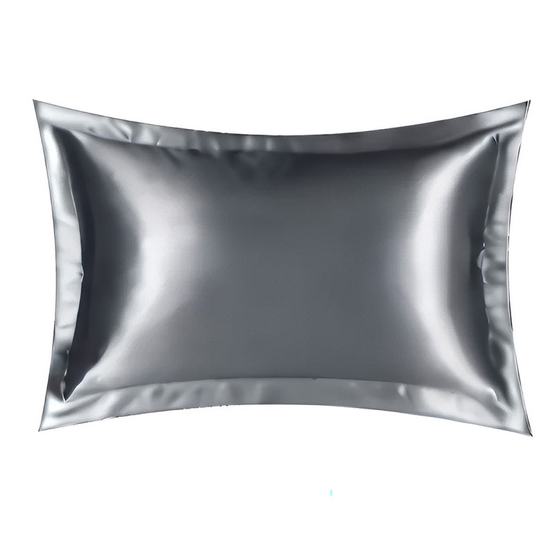 ANYHOUZ Pillowcase Silver Grey Luxury Soft Natural Mulberry Silky Two Sided Satin Cover