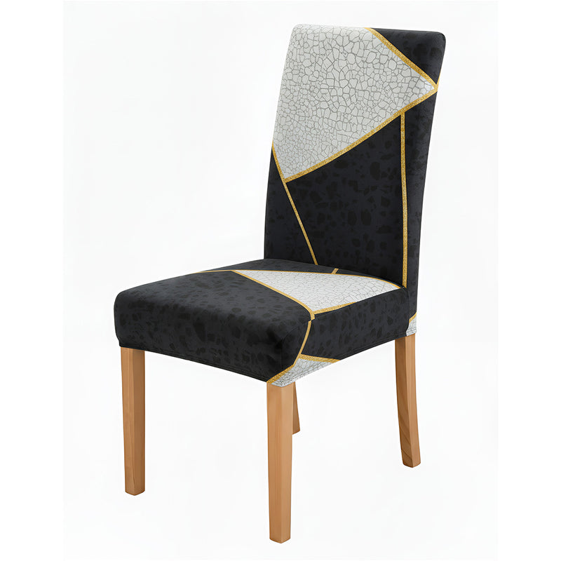 Anyseat Black Pattern Print Elastic Chair Cover – Plain Dining Slipcover & Home Décor