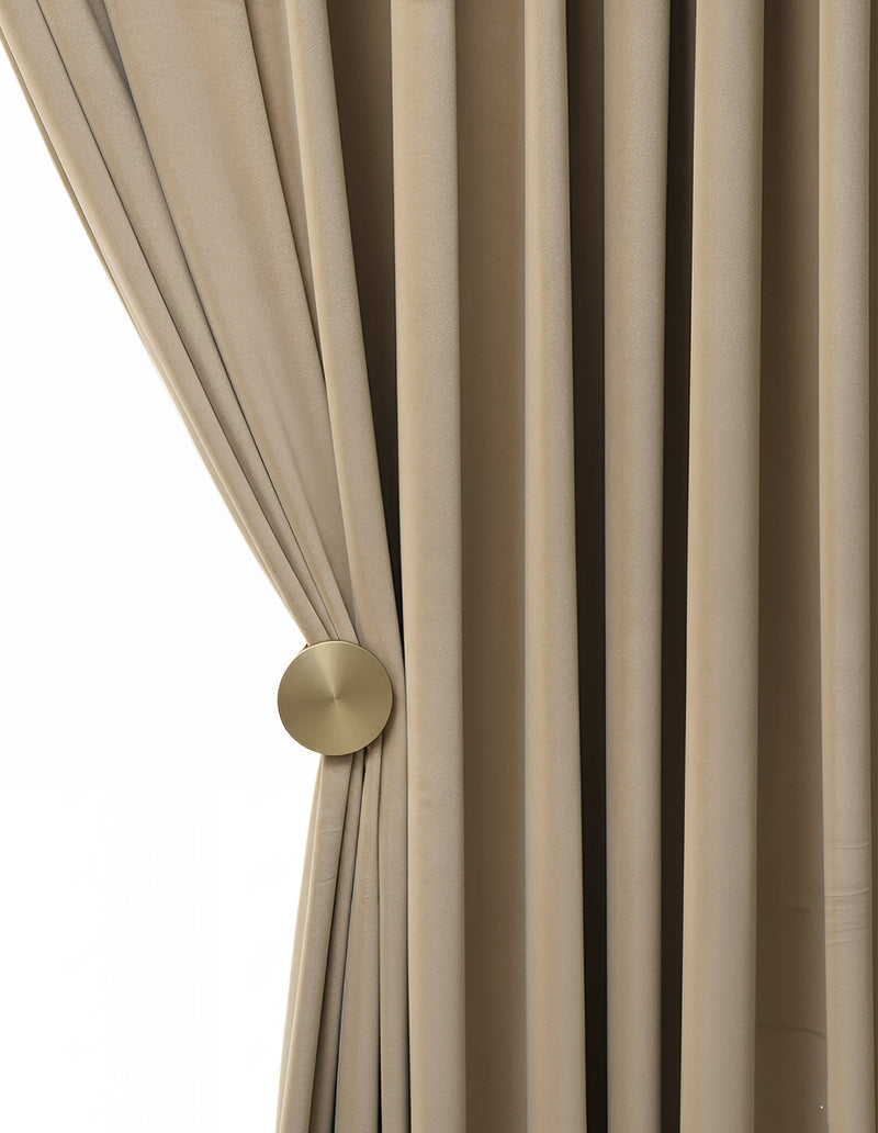 Anydrape Beige Velvet Blackout Curtains – High‑Quality Modern Luxury Drapes for Living Room, Bedroom & Dining Windows