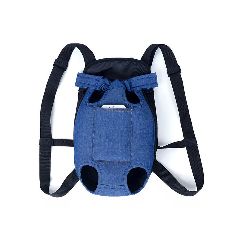 Anypet Denim Navy Pet Carrier Backpack – Small Travel Bag with Front Pocket for Pets