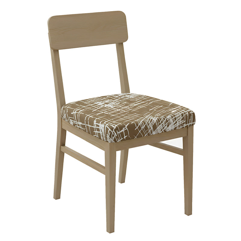 Anyseat Brown White Crack Linear Design Print Chair Cover – Stretch Washable Removable Seat Cover for Dining & Kitchen