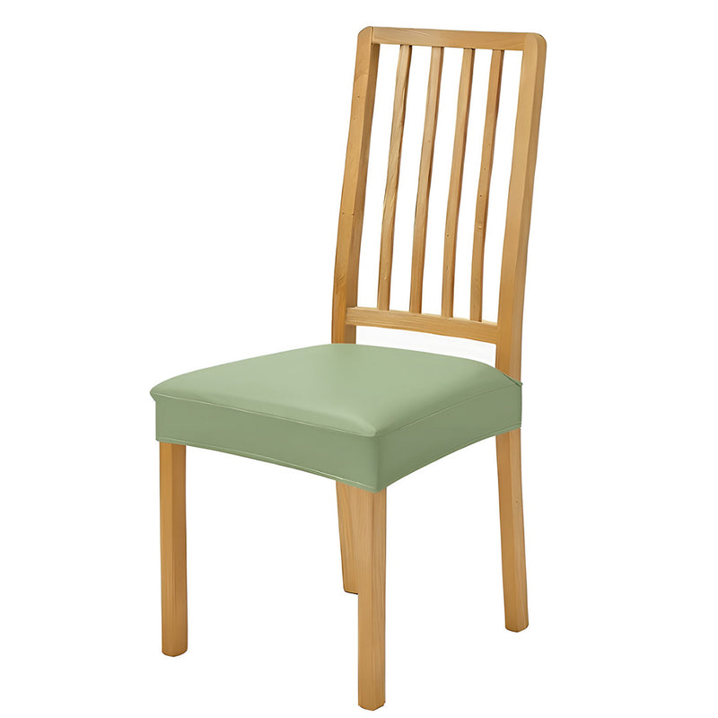 Anyseat Chair Cover Light Green PU Leather Seat Slipcover Chair Cover for Kitchen Hotel Banquet Dining Living Room