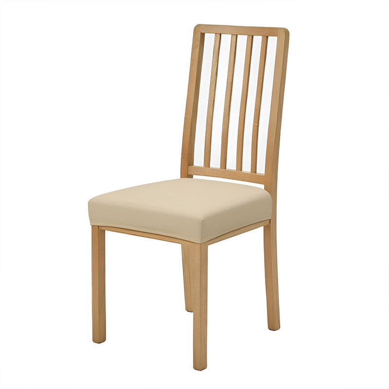 Anyseat Plain Beige Stretch Chair Cover – Washable, Removable Dining & Kitchen Seat Protector