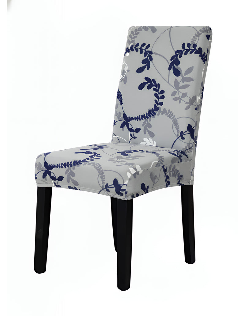 Anyseat Grey Leaf Vines Design Chair Cover – Elastic Slipcover with Anti‑Dirt Protection for Dining Room, Kitchen, Wedding, Hotel, Banquet & Restaurant