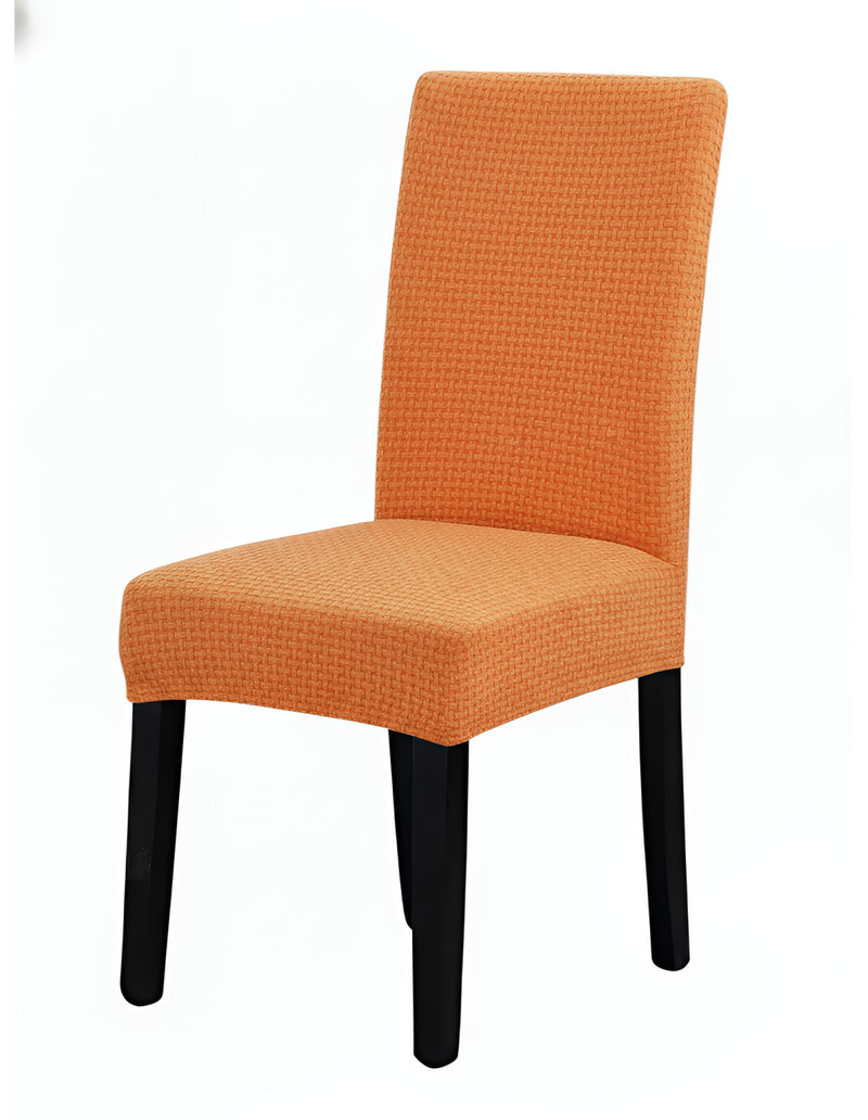 Anyseat Orange Micro Knitted Design Chair Cover – Elastic Anti‑Dirt Design for Dining, Kitchen, Wedding, Hotel & Banquet Use