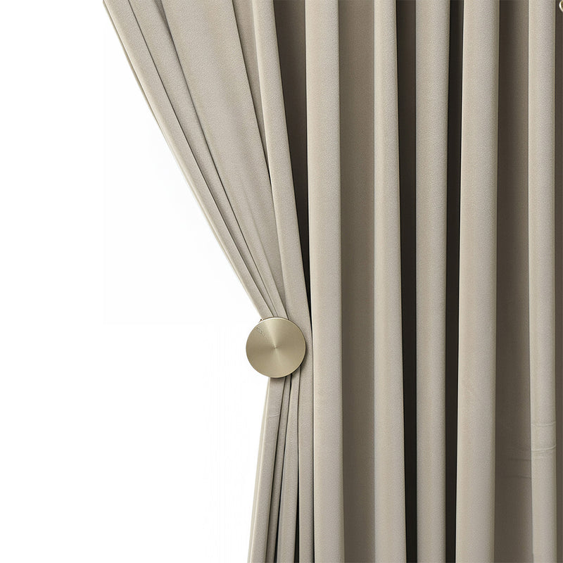 Anydrape 200cm Beige High Quality Modern Velvet Blackout Curtains for Living Room Bedroom Dining Luxury Window Drape