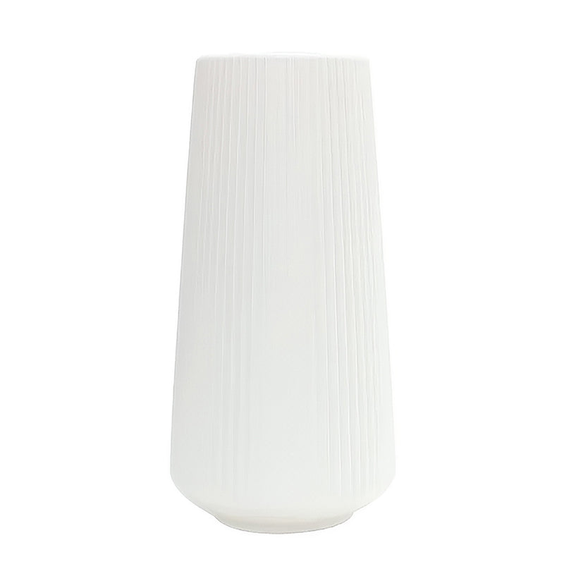 ANYDECO Flower Vase White Large Ribbed Nordic Style Pot Living Room Decor