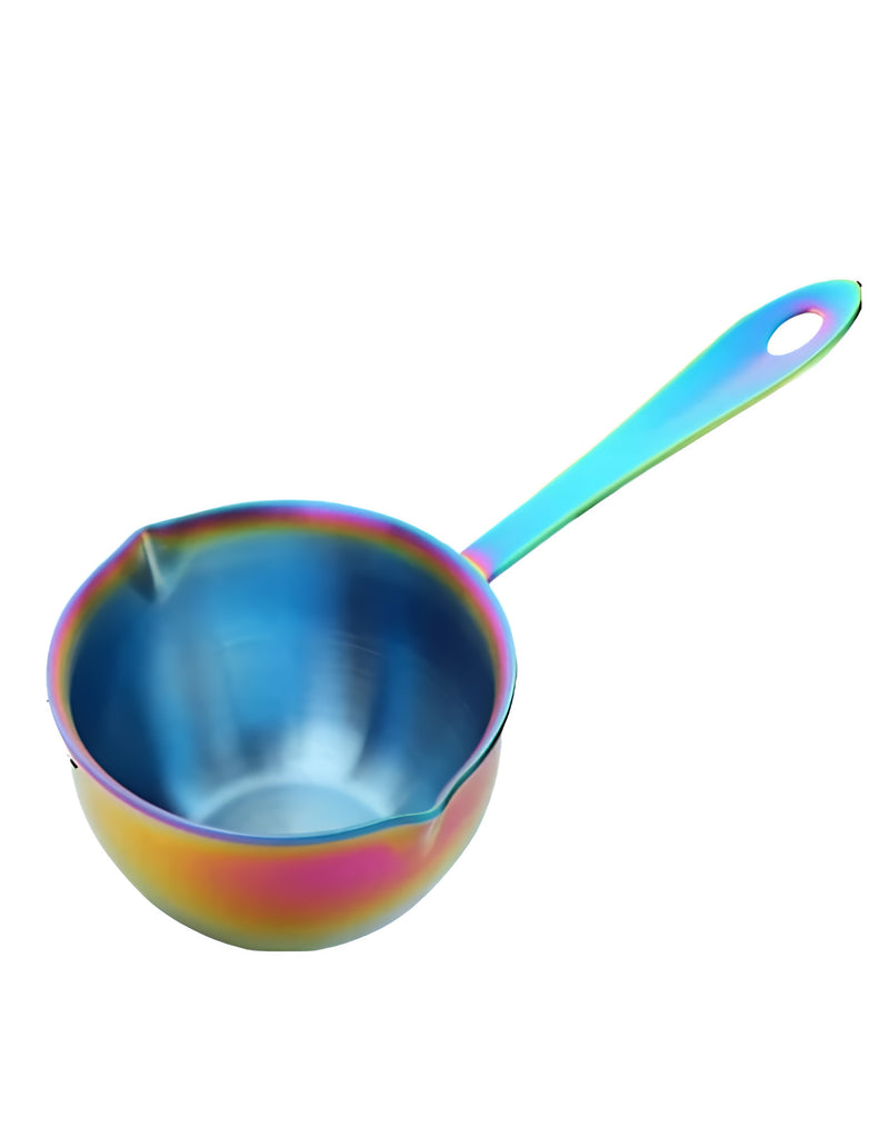 Anygleam Cookware Pouring Pots 2pcs Rainbow Mini Sauce Heating Stainless Steel Kitchen Chocolate Pot Butter Milk Drip Pot Small With Handle