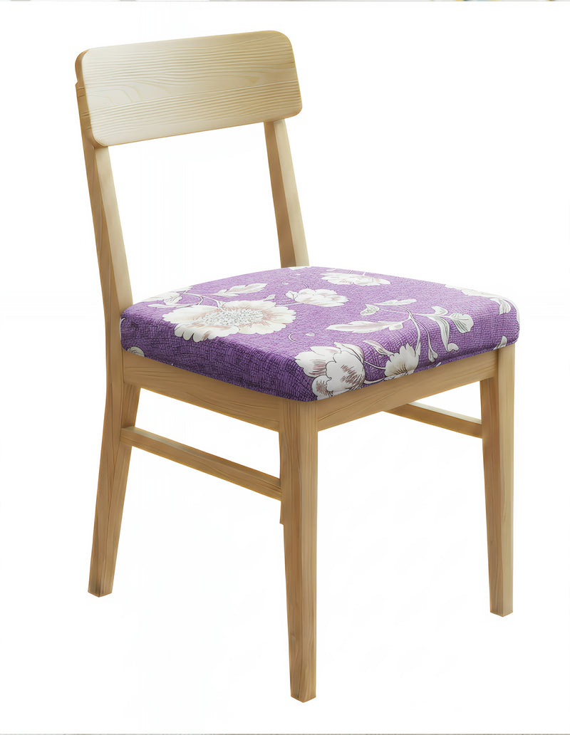 Anyseat Purple Floral Pattern Print Chair Cover – Stretch Washable Removable Seat Cover for Dining & Kitchen