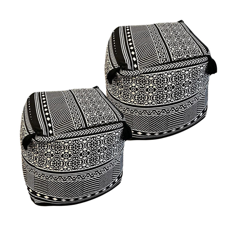 Anyhouz 2PC 42cm Black Premium Polyester Fiber Cushion with EPP Particle Insert Home Decor