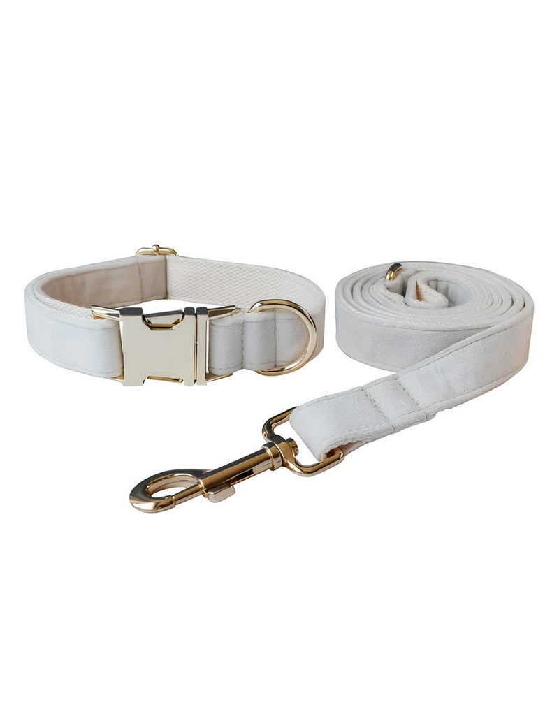 Anypet Dog Collar Leash Set– White Rope Lead for Training & Walking