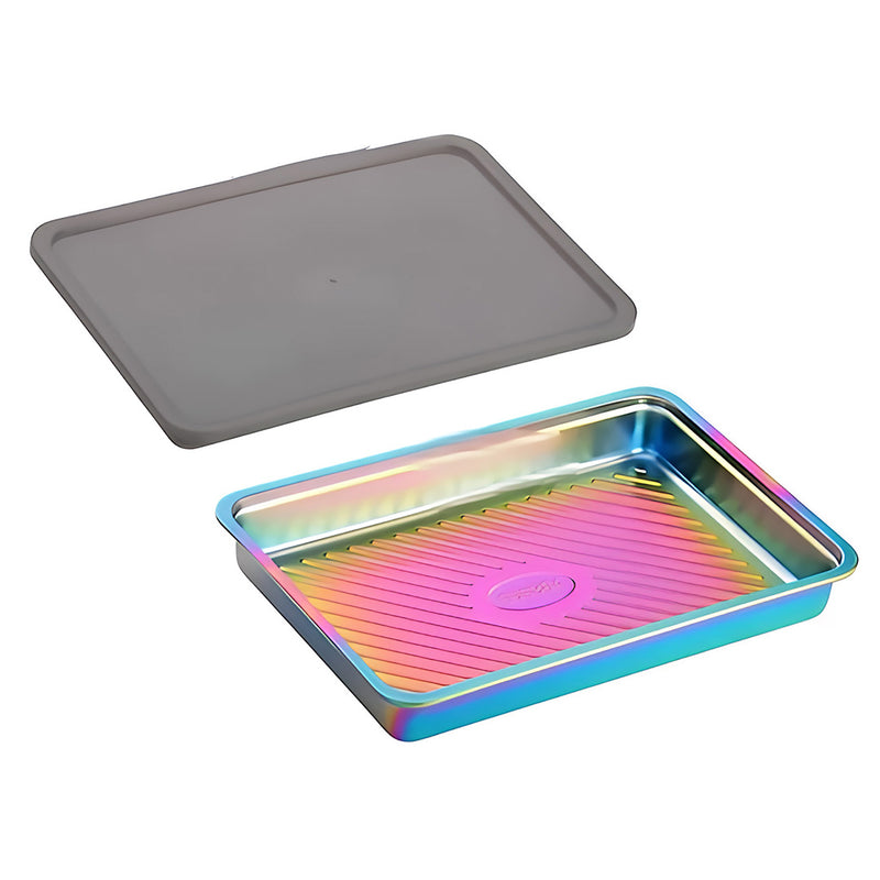 Anygleam Pink Rainbow Stainless Steel Crisper Box – 1Pc Food Grade Food Storage Container with Lid