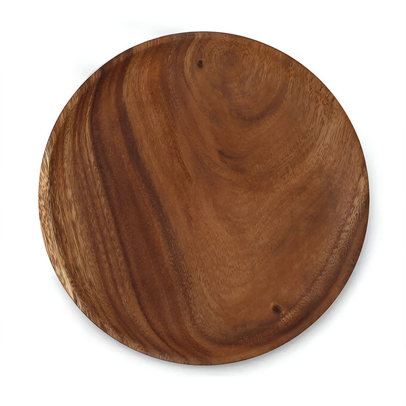 Anygleam Dark Brown 4pcs Wooden Plate Serving Tray  Food Kitchen Tableware