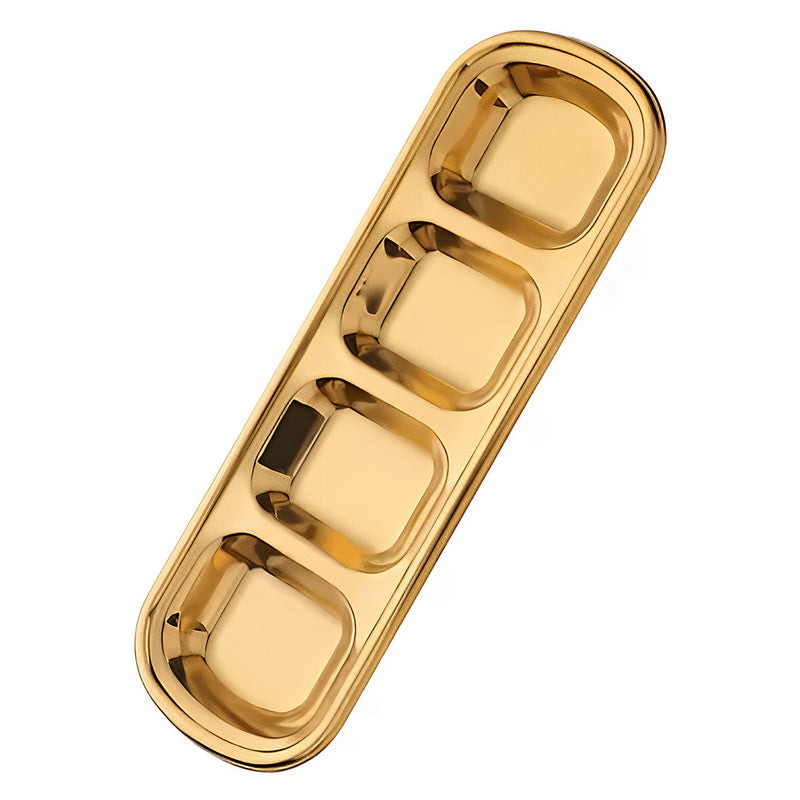 Anygleam Gold Stainless Steel 4-Grid Sauce Dish – Seasoning & Dipping Plates for Kitchenware