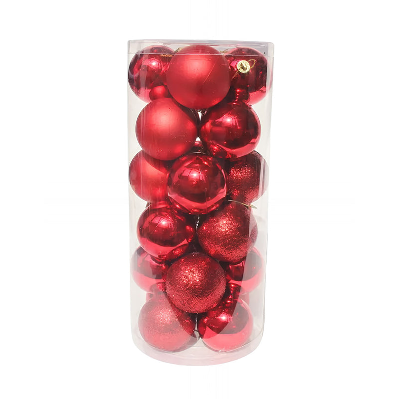 ANYDECO Christmas Balls Red Shiny Hanging Décor Ornaments
