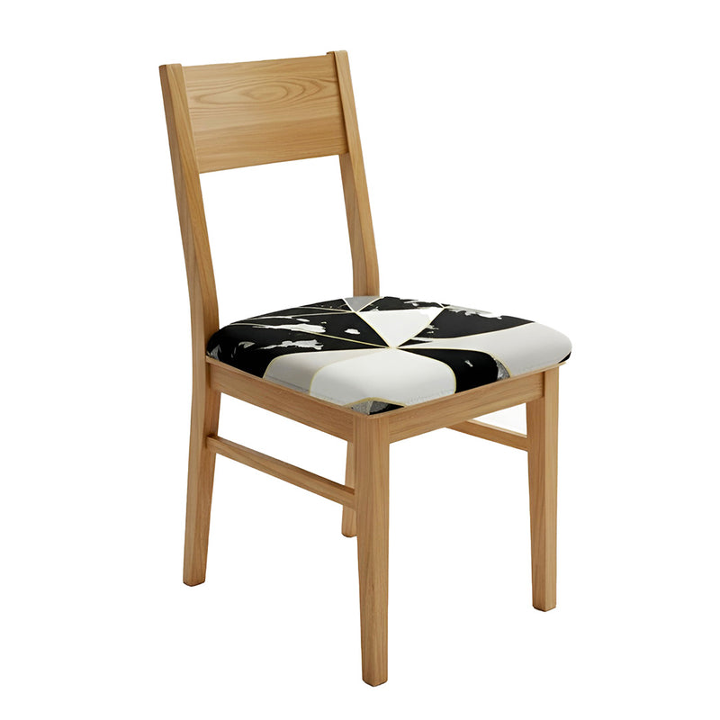 Anyseat Black White Gold Linear Print Chair Cover – Stretch Washable Removable Seat Cover for Dining & Kitchen