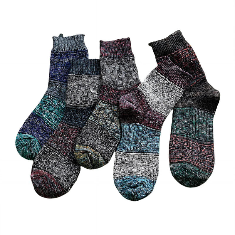 Anyfootwear 5 Pairs Size 5-11 Fashion Socks High Quality Colorful Cotton for Men