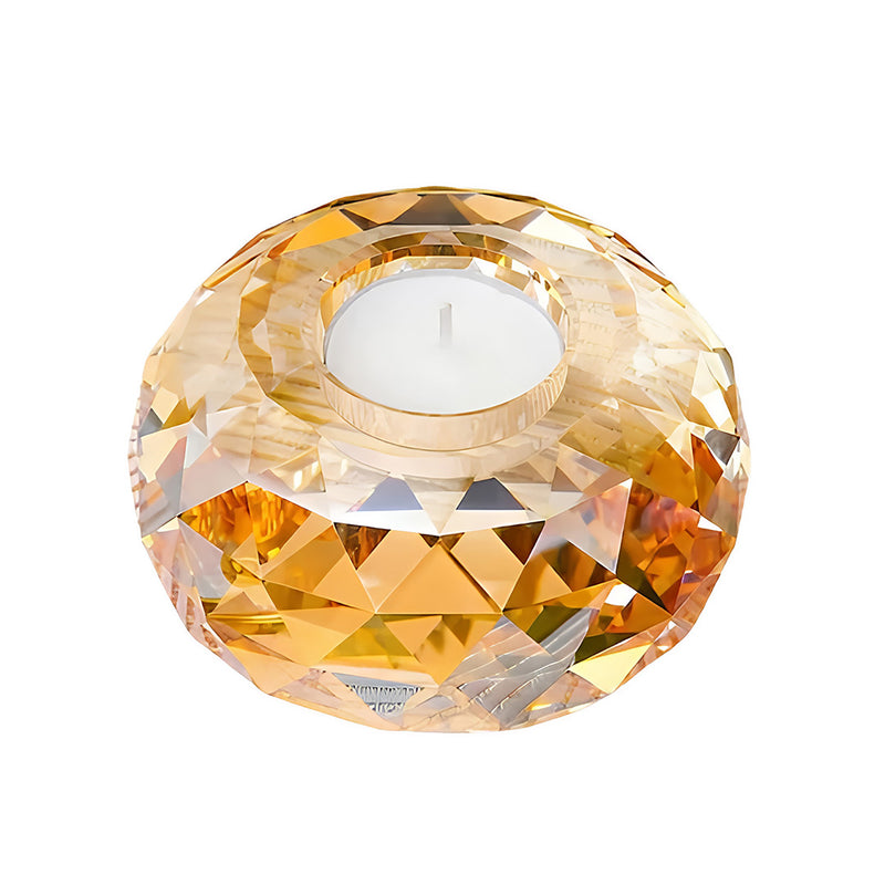 ANYDECO Candle Holder Champagne K9 Crystal Glass Tealight Geometric Tabletop Home Decor