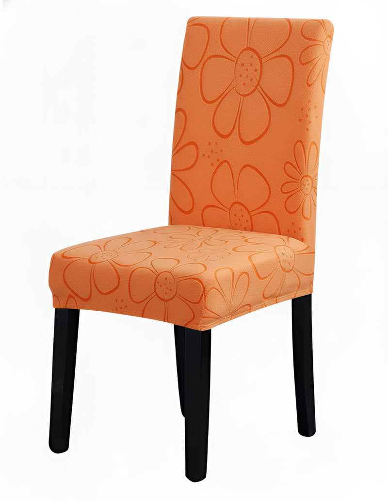 Anyseat Orange Knitted Chair Cover – Elastic Anti‑Dirt Design for Dining, Kitchen, Wedding, Hotel & Banquet Use