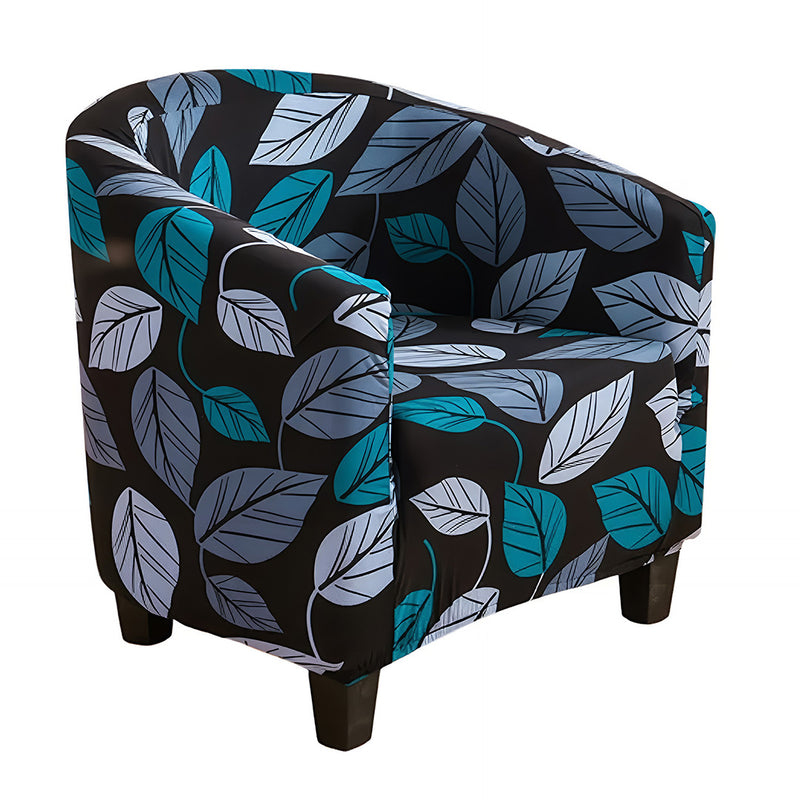 Anyseat Light Black Leaf Chair Cover – Plain Dustproof Tub Slipcover for Home Décor
