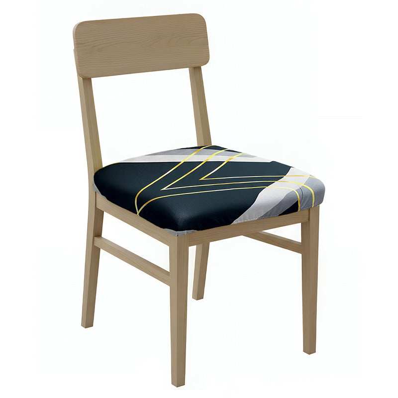 Anyseat Black and White Gold Triangular Chair Cover – Stretch Washable Removable Seat Cover for Dining & Kitchen